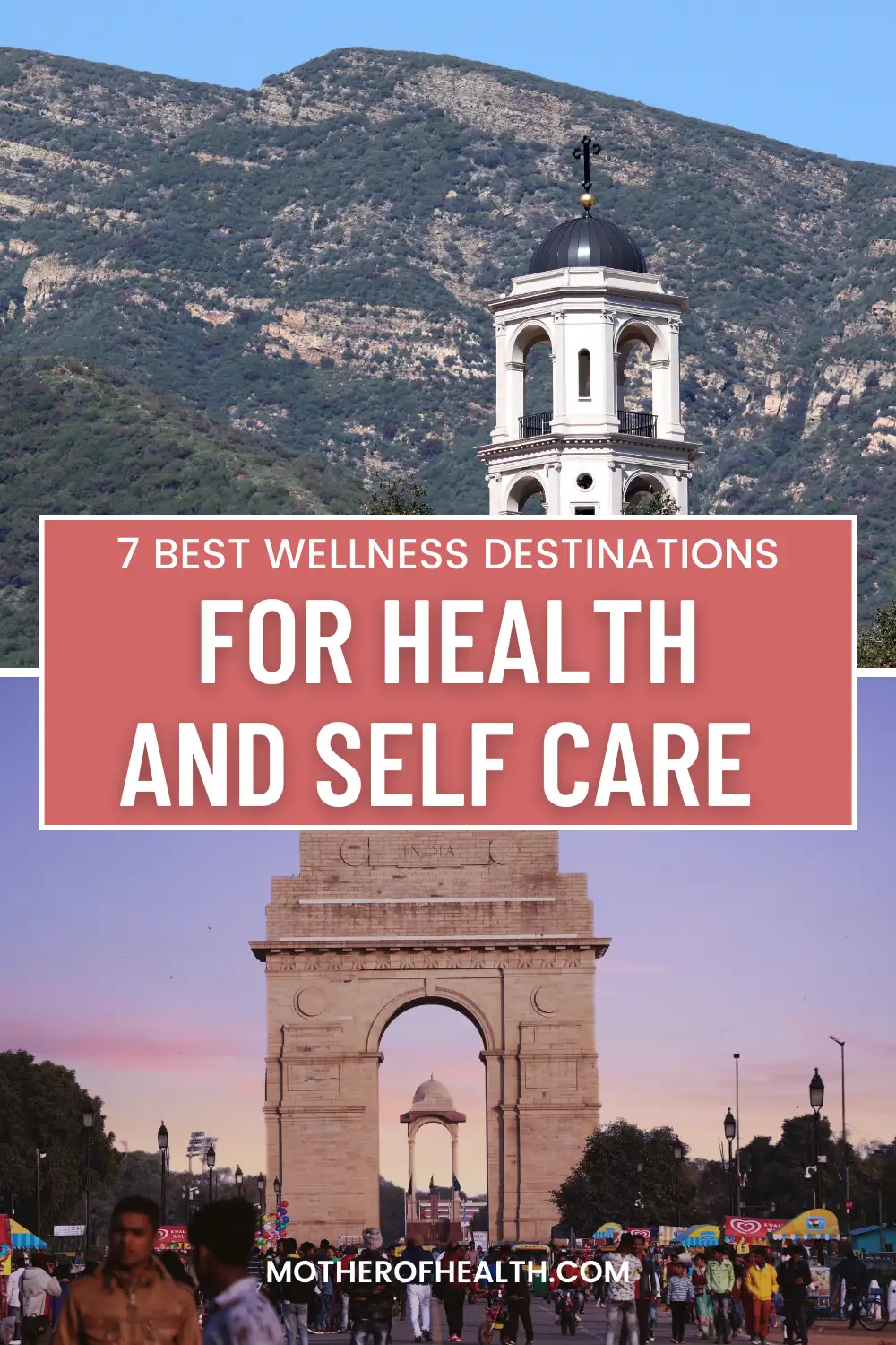 Destinations for health and self care Pinterest Pin (image)