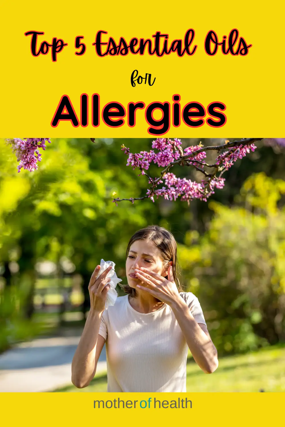 top 5 essential oils for allergies Pinterest Pin Image